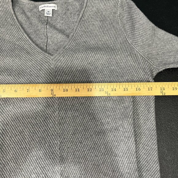 Croft & Barrow Sweater Top Womens M Ribbed V Neck Pullover Casual Career Cozy - Picture 4 of 7